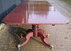 19th Century Twin Pedestal Antique Dining Table 49¼w 111¾long 28½h 34¾ ends 21 each leaf 16.JPG